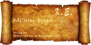 Kübler Erika névjegykártya