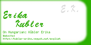 erika kubler business card